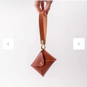 Avryn Co. chestnut brown Leather cardholder and wristlet new never used